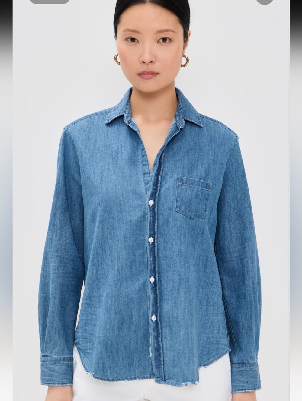 Frank & Eileen Eileen Denim Relaxed Fit Button-Down Shirt Size Large